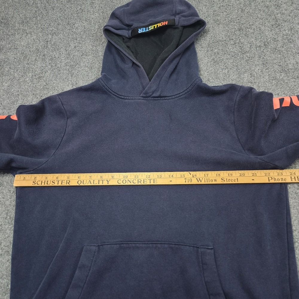 Hollister Hoodie Mens Large Navy Blue Rainbow Sleeve Graphic California Pullover - Picture 7 of 9